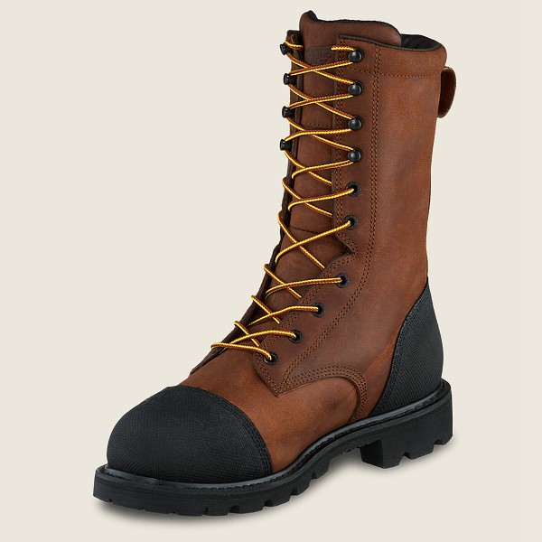 Red Wing Safety Bot Erkek - Truwelt - 10-Inch Waterproof Toe Metguard - Kahverengi/Siyah - 36MZINUAT